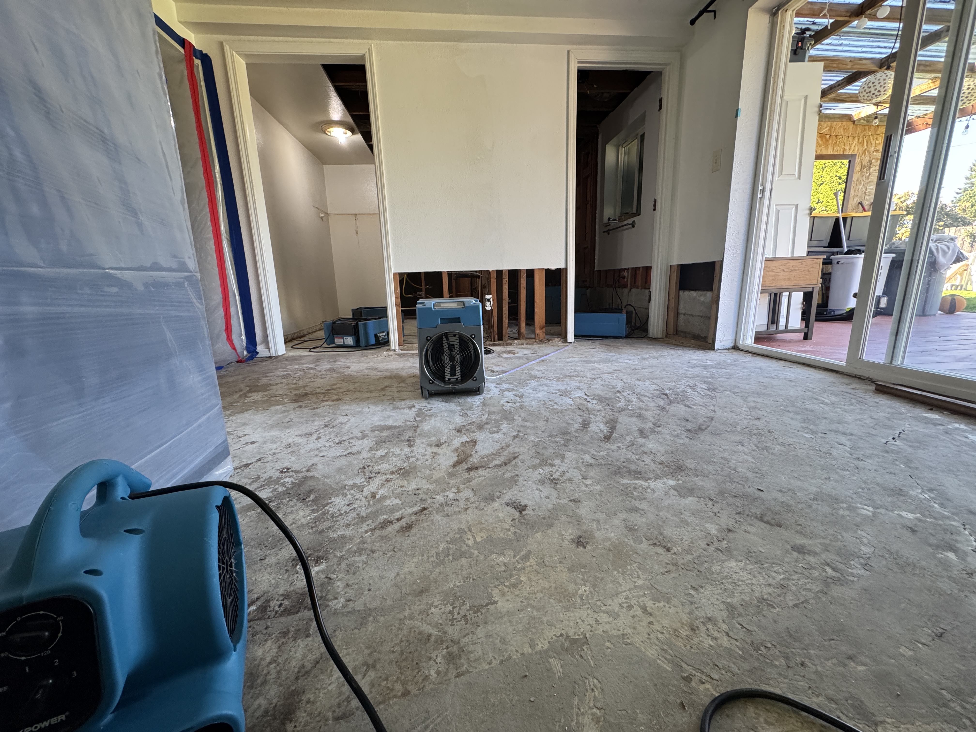 Water damage restoration project in Red Bluff